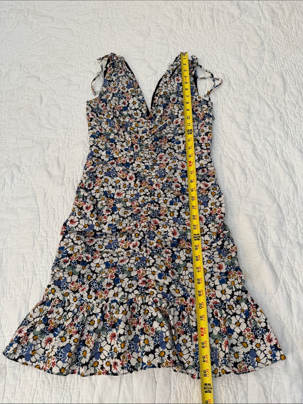 Veronica beard Jackson Floral Ruched Mini dress size 2 - Picture 7 of 14